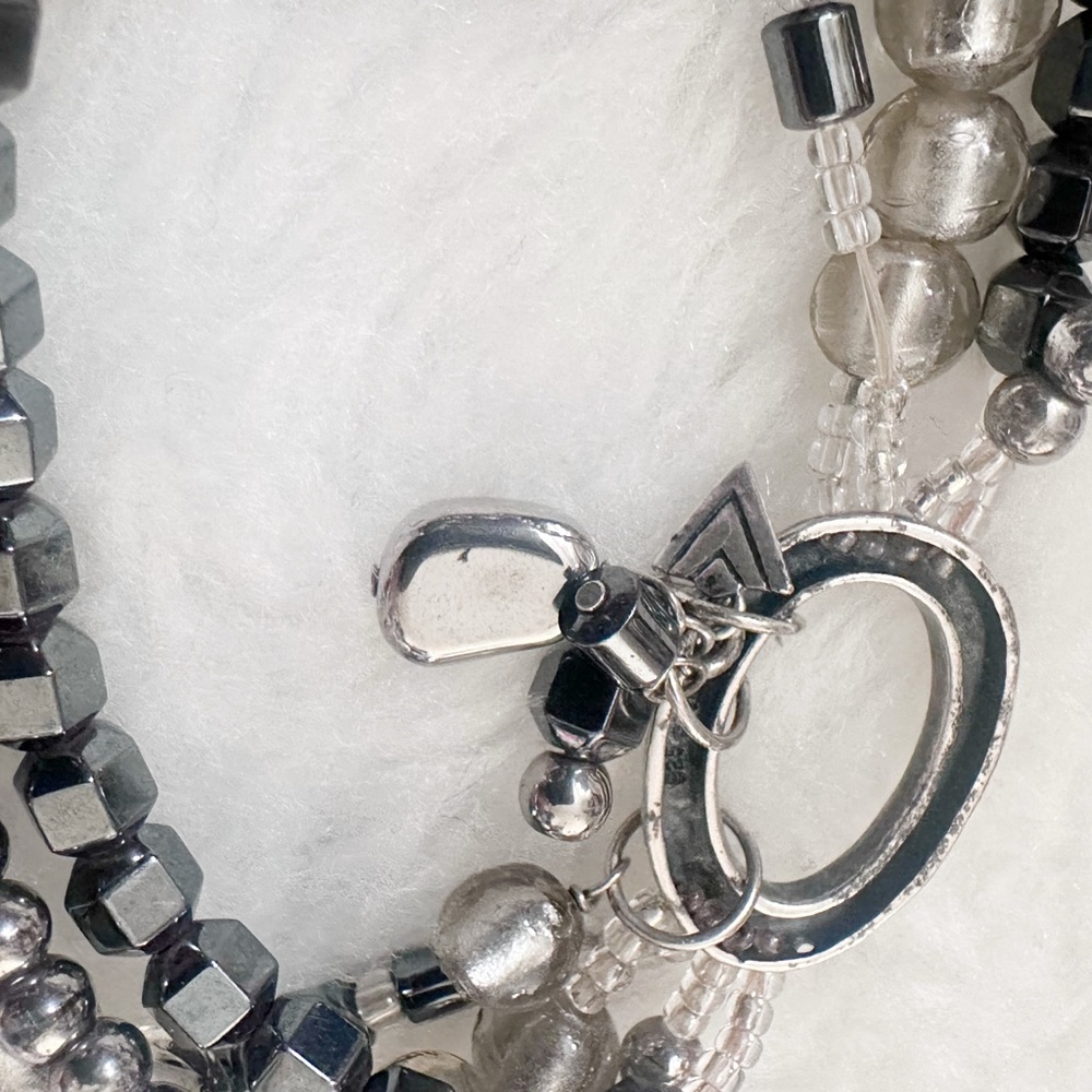 Silpada Multi-Strand Metallic Beaded Bracelet in Silver and Gunmetal - Picture 2 of 3